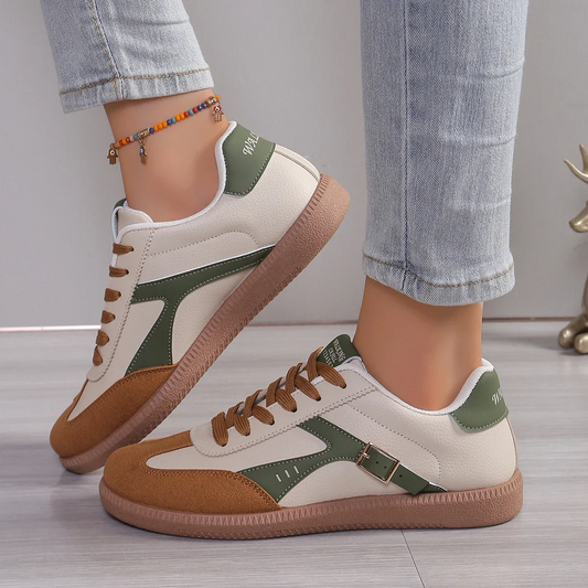 New Ladies Green Sneakers Soft-soled Comfortable