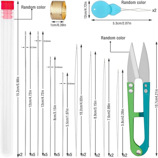 Stainless Steel Beading Needles Kit With Threader