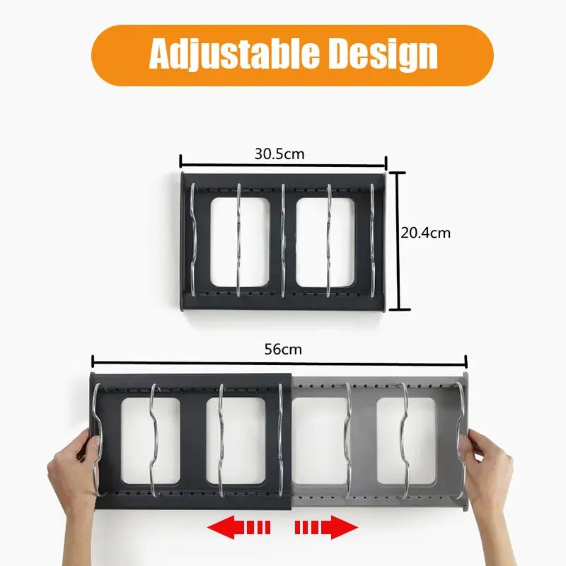 Expandable Stainless Steel Storage Rack Kitchen Cabinet Holder for Pan Pot