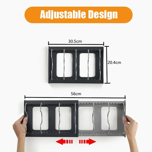 Expandable Stainless Steel Storage Rack Kitchen Cabinet Holder for Pan Pot