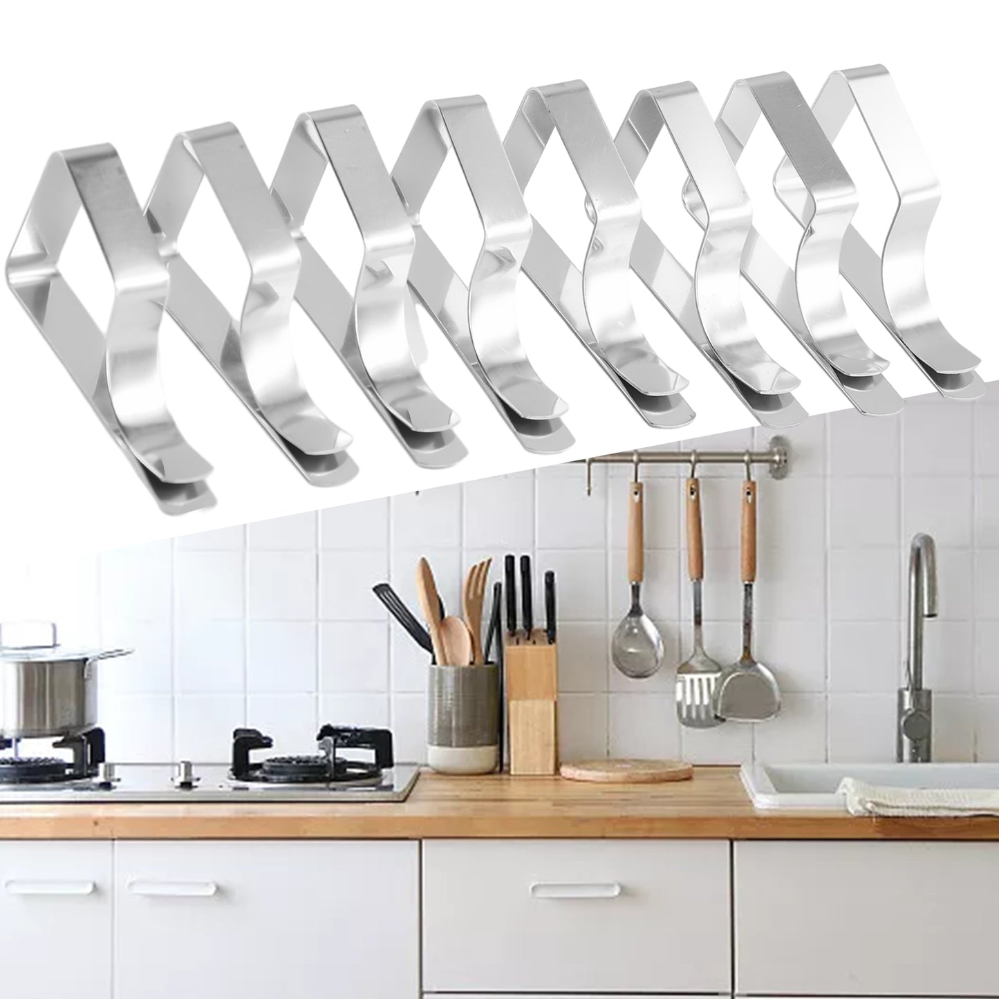 8 Pcs Stainless-Steel Table Cloth Clip Wedding Picnic Table