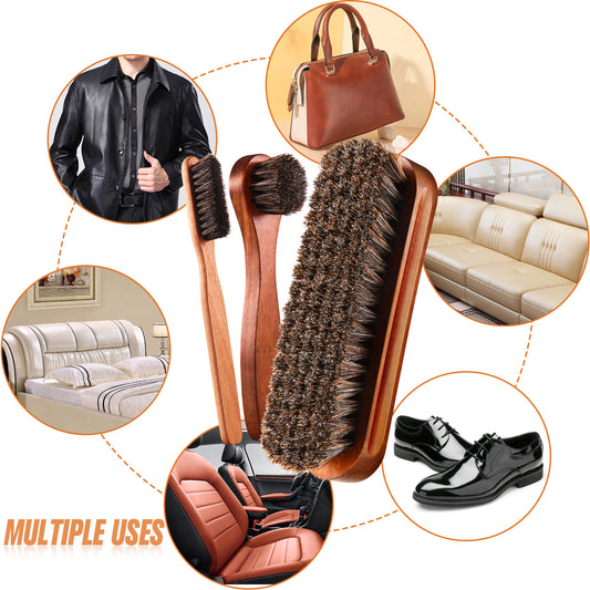 Horsehair Gloss shoe brush Kit Polishing Applicator