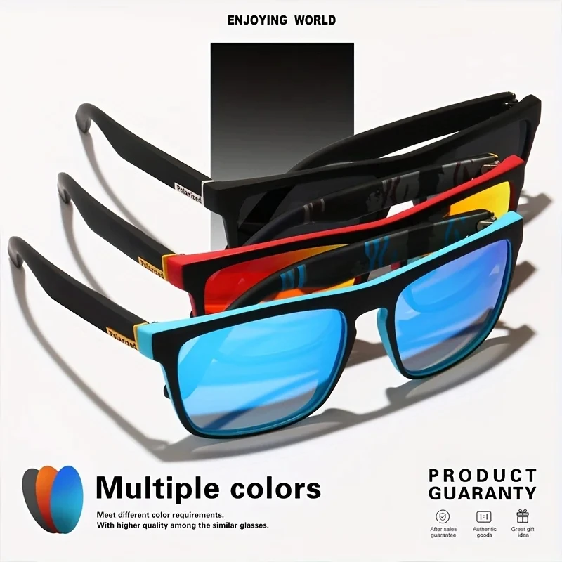 3PCS Fantasy cool classic polarized square fashion glasses for men