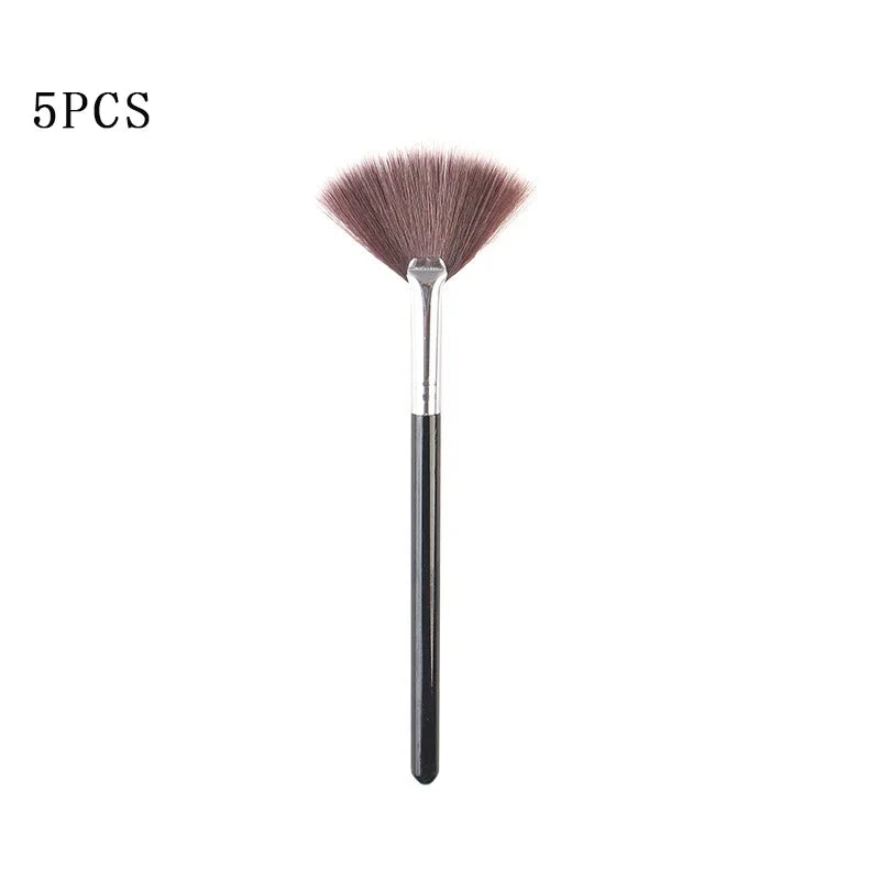 5pcs Fan Brushes Facial Brushes Soft Makeup Brush Cosmetic Applicator Tools