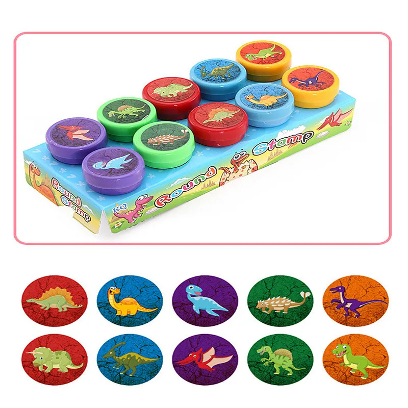 10pcs Assorted Stamps for Kids Self-ink Stamps Children Toy