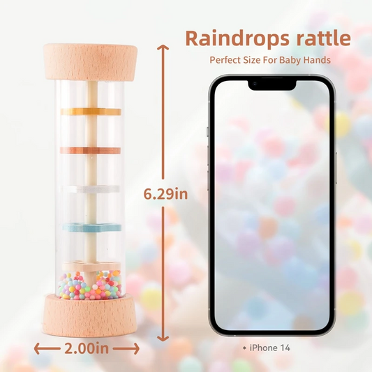 Montessori Baby Rain Stick Rainbow Hourglass Rain