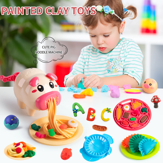 Cartoon Cute Pig Noodle Machine Clay Set