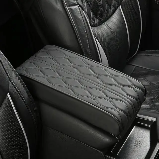 Wave Embroider PU Leather Car Armrest
