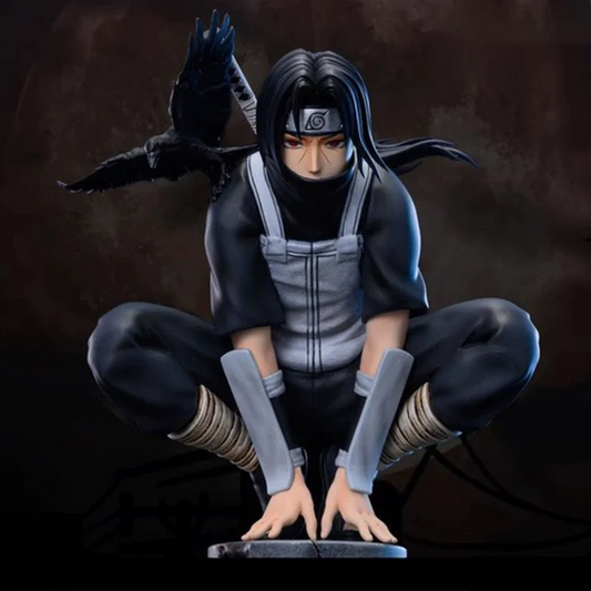 23cm Anime Naruto Anbu Uchiha Itachi Tsukuyomi Sharingan Squatting