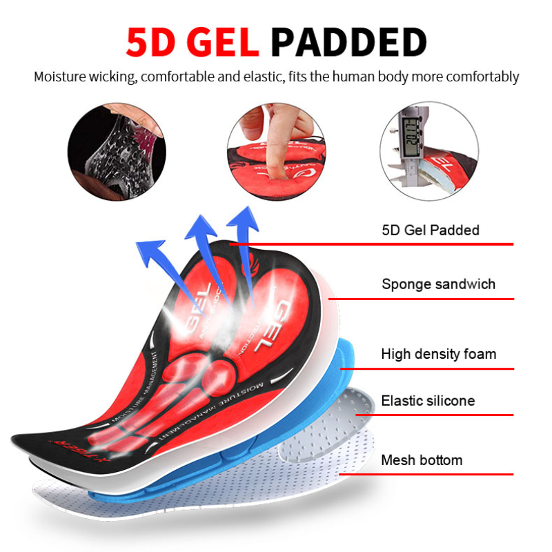 Men's Cycling Underwear Shorts 5D Gel Pad Breathable Non-Slip Bike Shorts