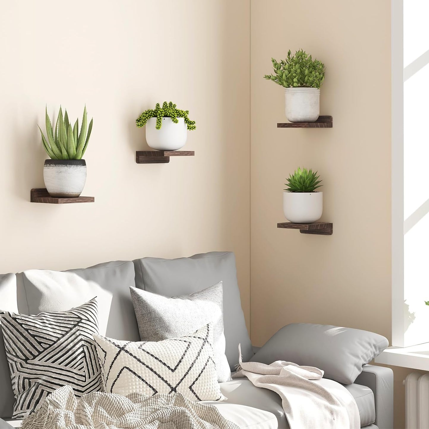 4-Pack Small Floating Shelves for Wall