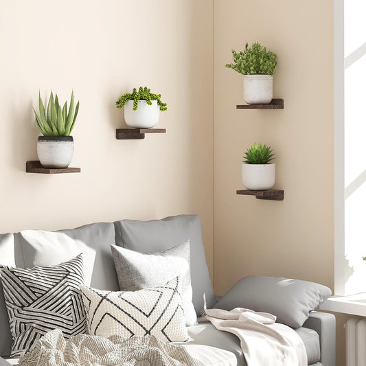 4-Pack Small Floating Shelves for Wall