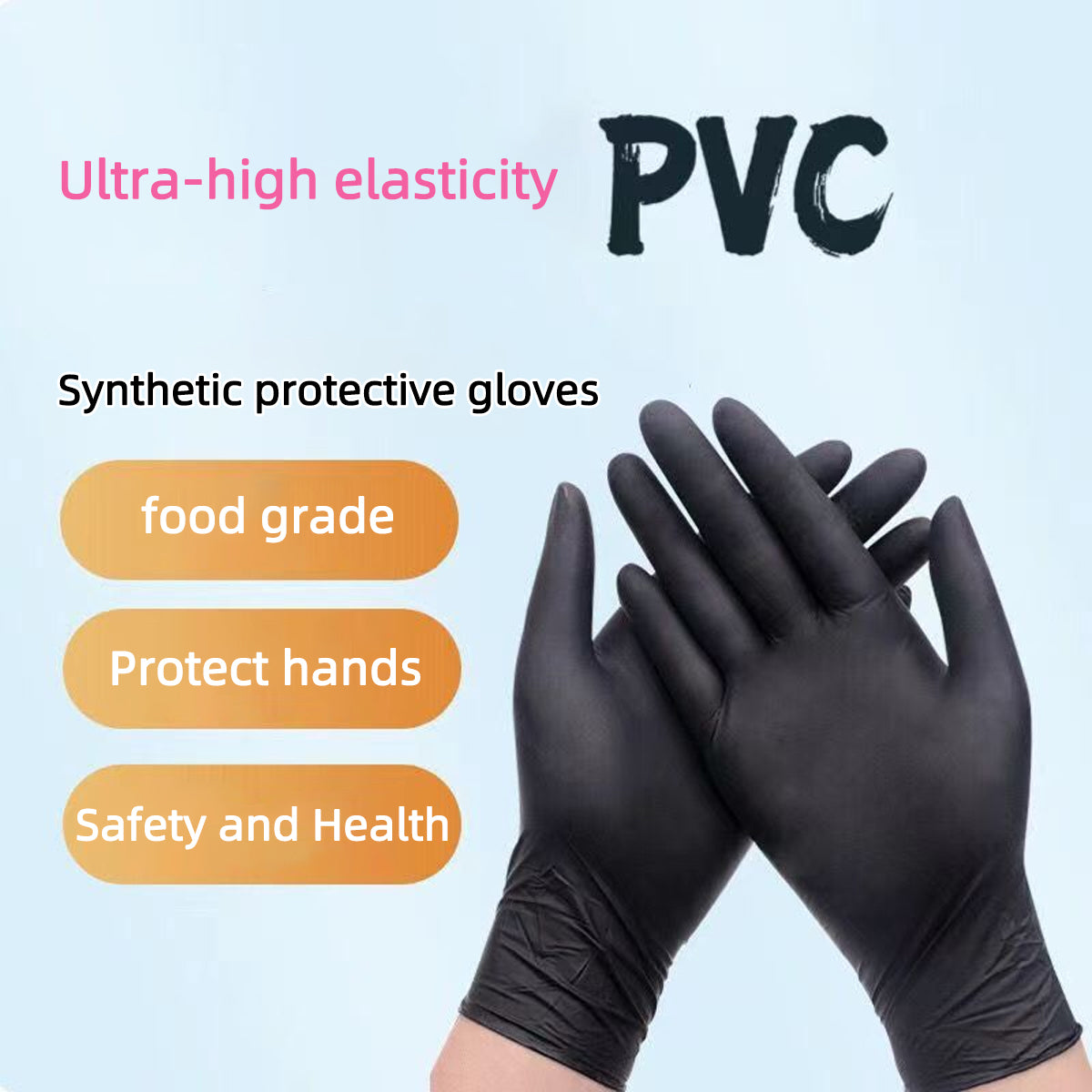 Heavy-Duty Black Disposable Nitrile Gloves