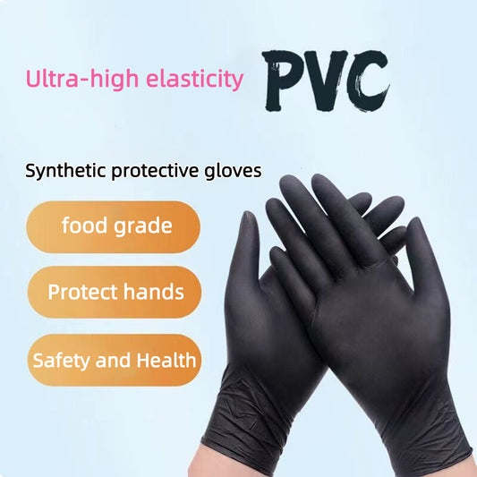 Heavy-Duty Black Disposable Nitrile Gloves