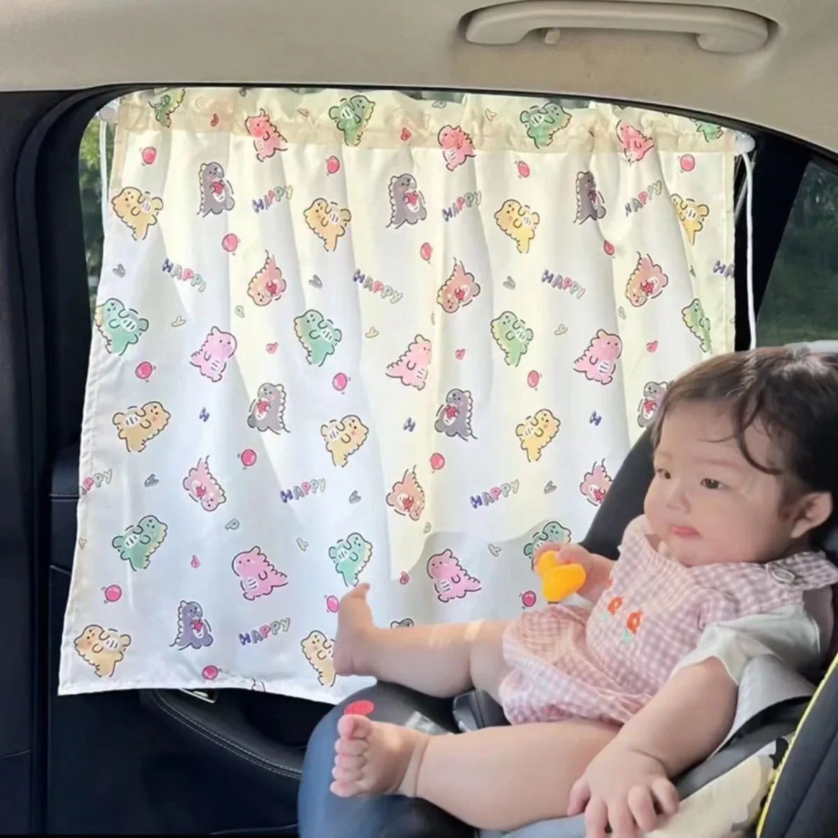 Suction Cup Curtain In The Car Window Sunshade