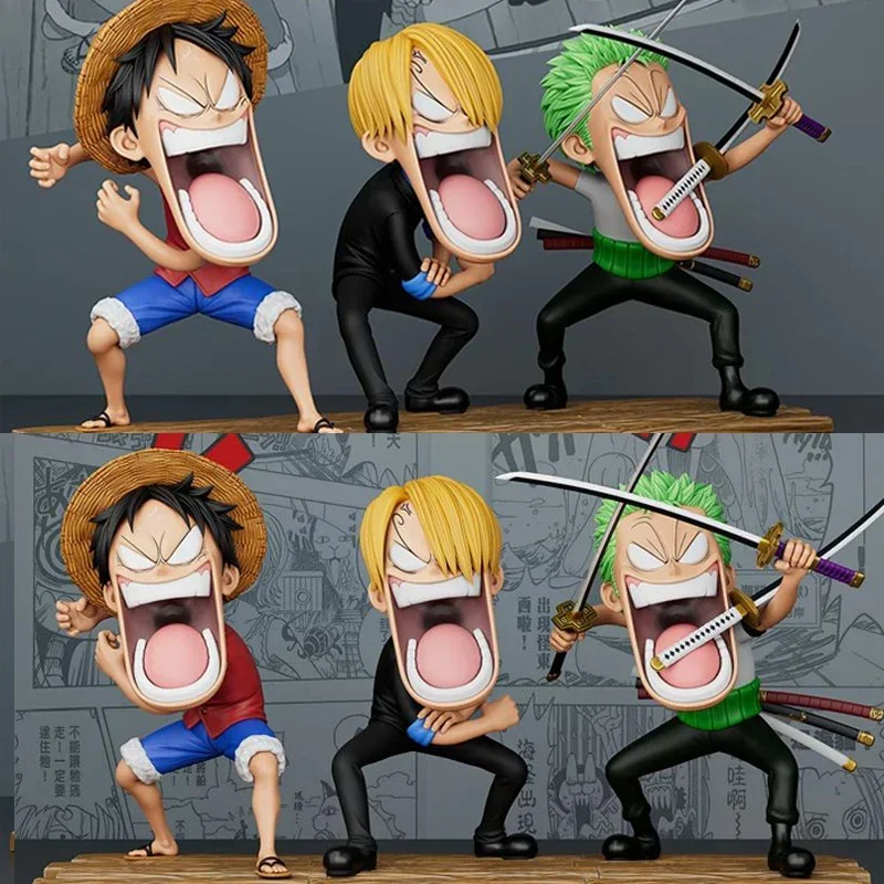 15cm Cute Sanji Action Figure One Piece Toy Starve Luffy Roronoa