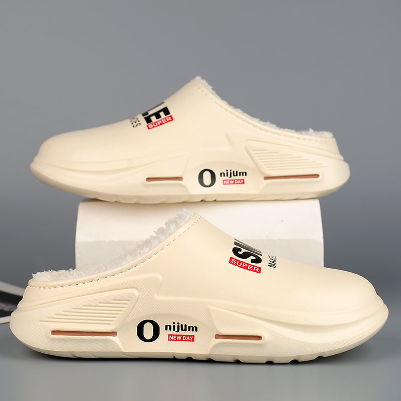 New Winter Men Warm Slippers Cotton Slippers Outdoor