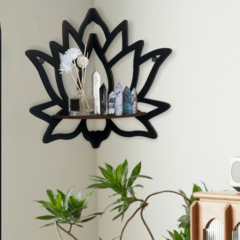 Wooden Lotus Hollow Decorative Rack Aromatherapy