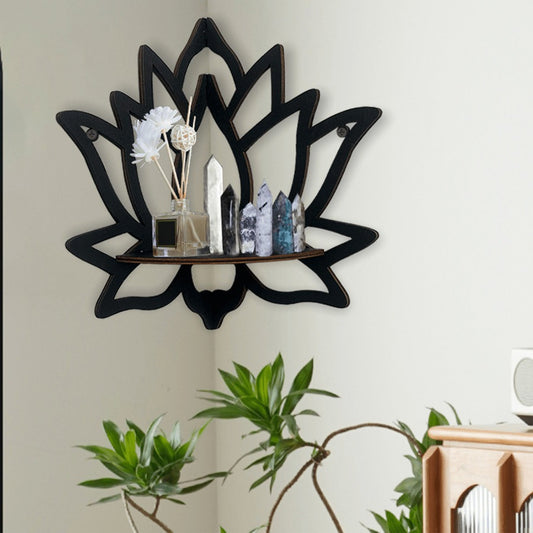 Wooden Lotus Hollow Decorative Rack Aromatherapy