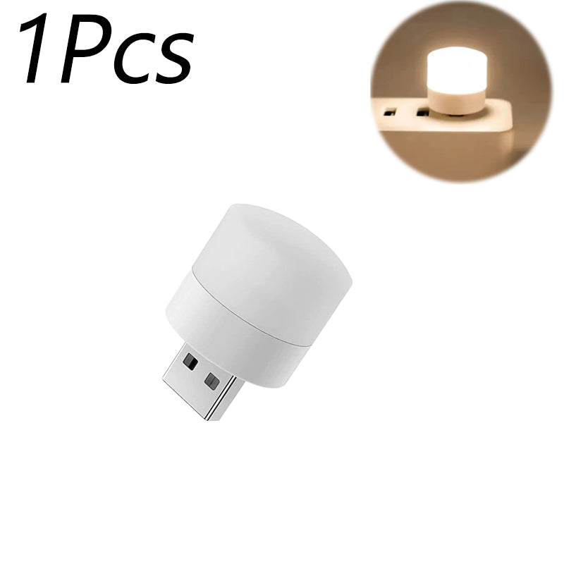 10Pcs Mini USB Night Light Warm White