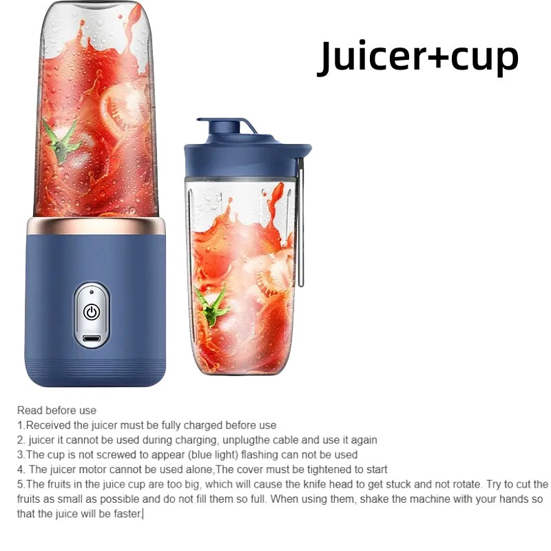 Multifunction 2 Cups Portable Fruit Juicer Blender 6 Blade