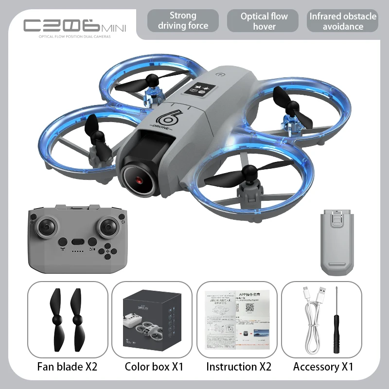 cz07 H21 Mini Drone with Rotating Colorful Lights 4K Camera