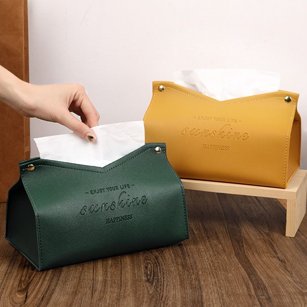 Leather Tissue Case Napkin Holder Storage