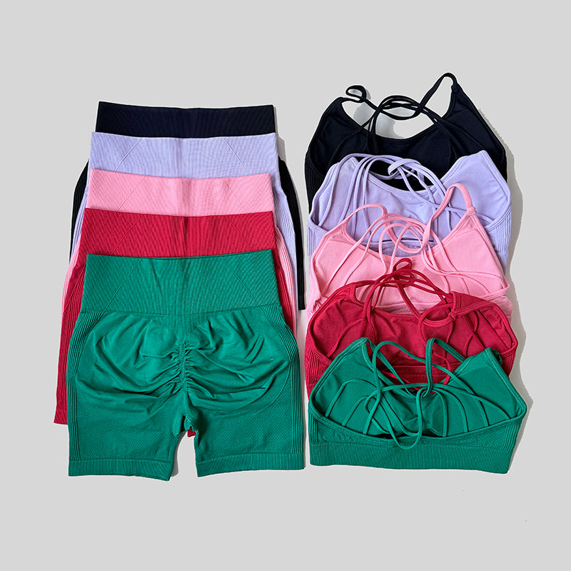 Women's Yoga Suit For Fitness Butt Lifting Sports Set Shorts Gym