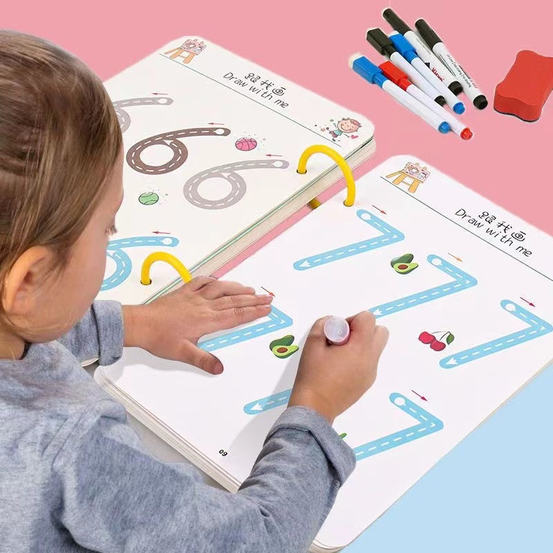 32Page Children Montessori Drawing Toy Pen Control Training Color