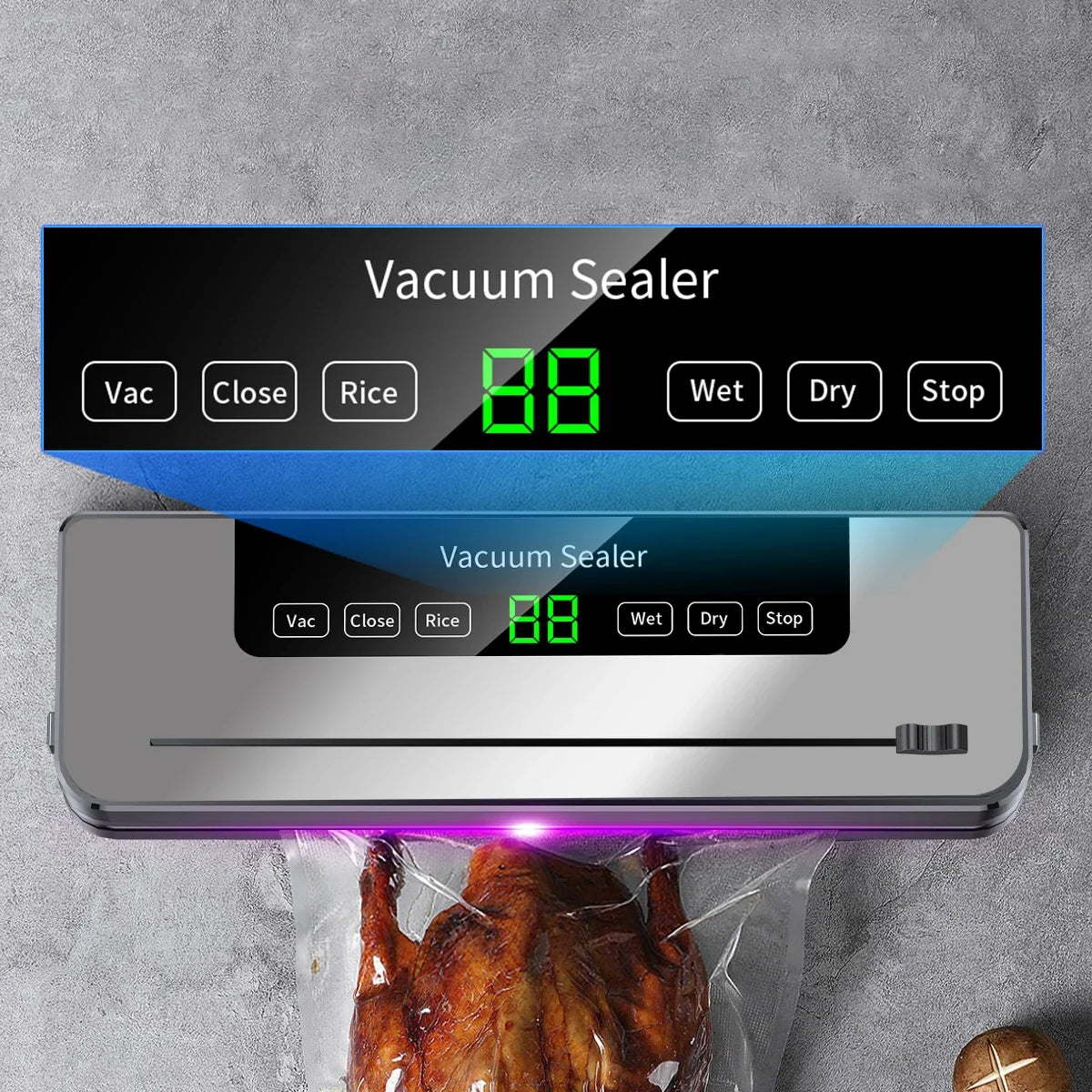 Electric Vacuum Sealer Built-in Cutter Kitchen Food Storage