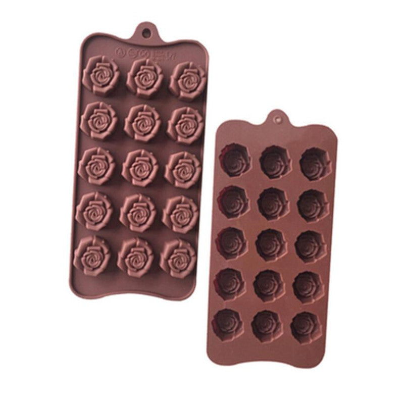 Coffee Chocolate Mould 15 Cavity Silicone Flower Rose