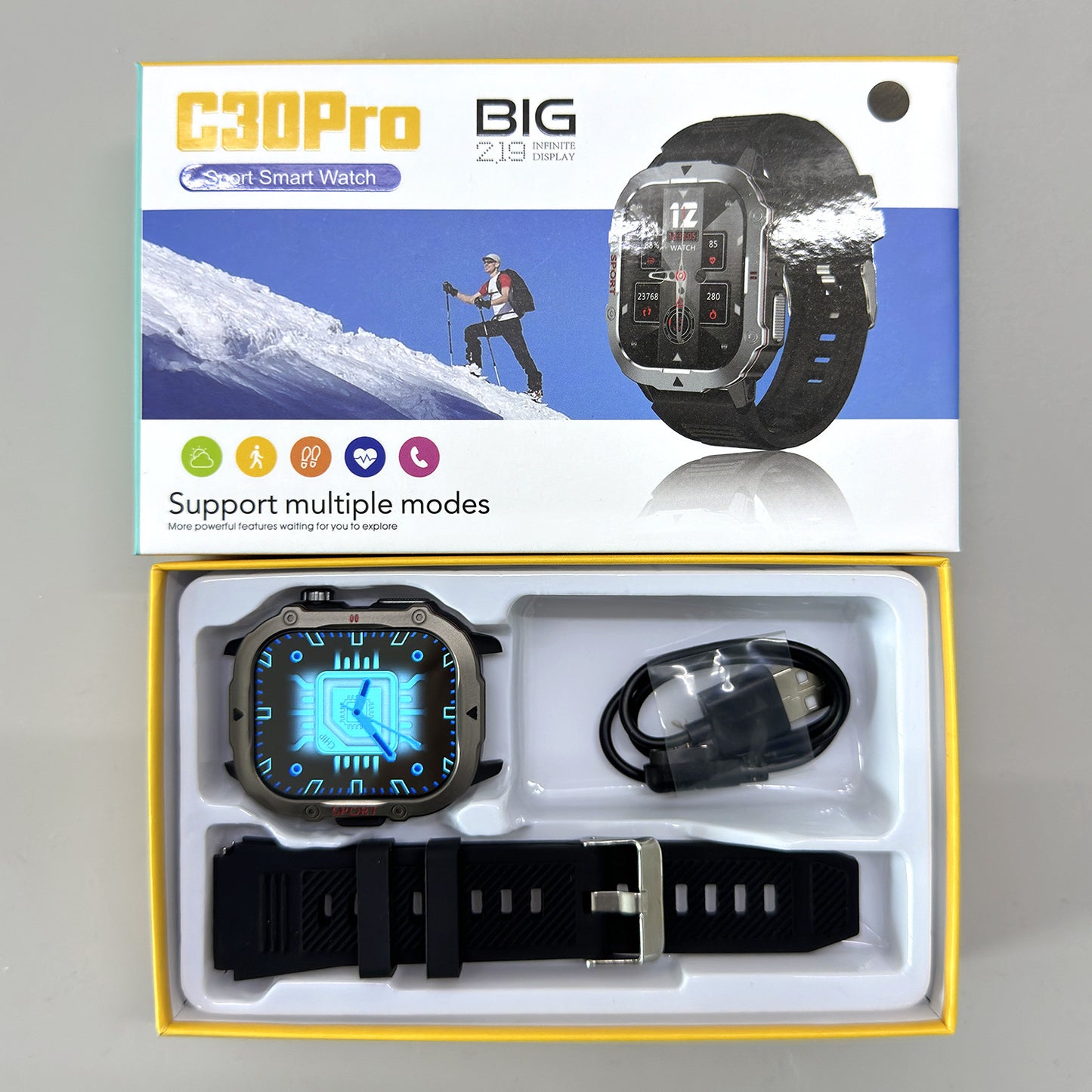 Men's Smartwatch with Triple Protection, Outdoor Bluetooth Communication