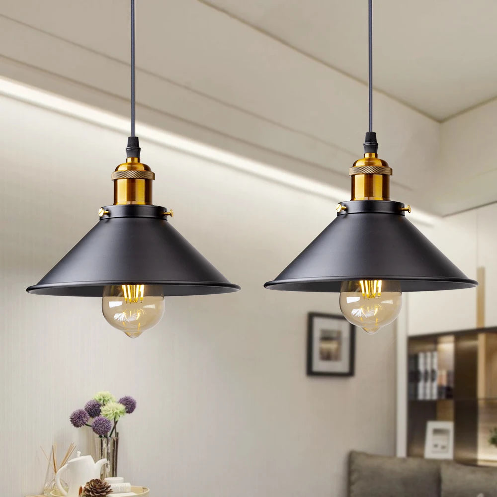 Vintage LED Iron Lampshade Retro Chandeliers