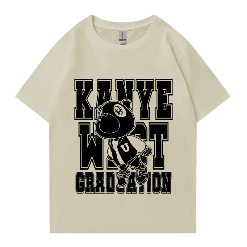 2024 New Rapper Kanye West Graduation Bear T shirt Men Women