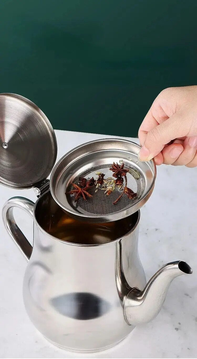 1Pc Household Stainless Steel Oil Pot with Filter