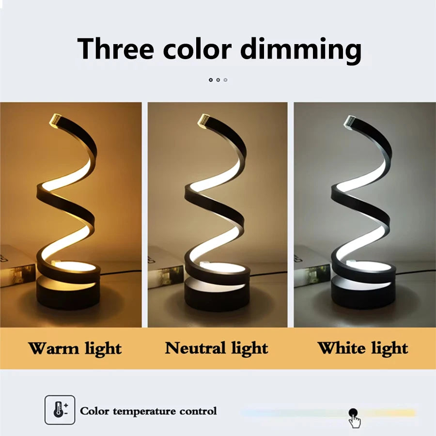 LED Night Light Spiral Table Lamp