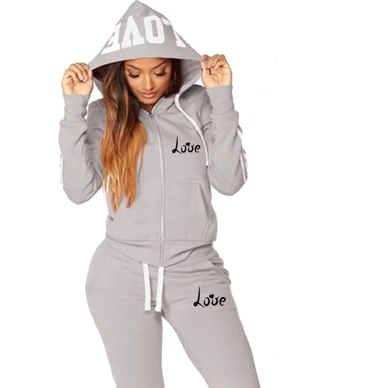 Fashion Women LOVE Letter Print Track Suits Sports