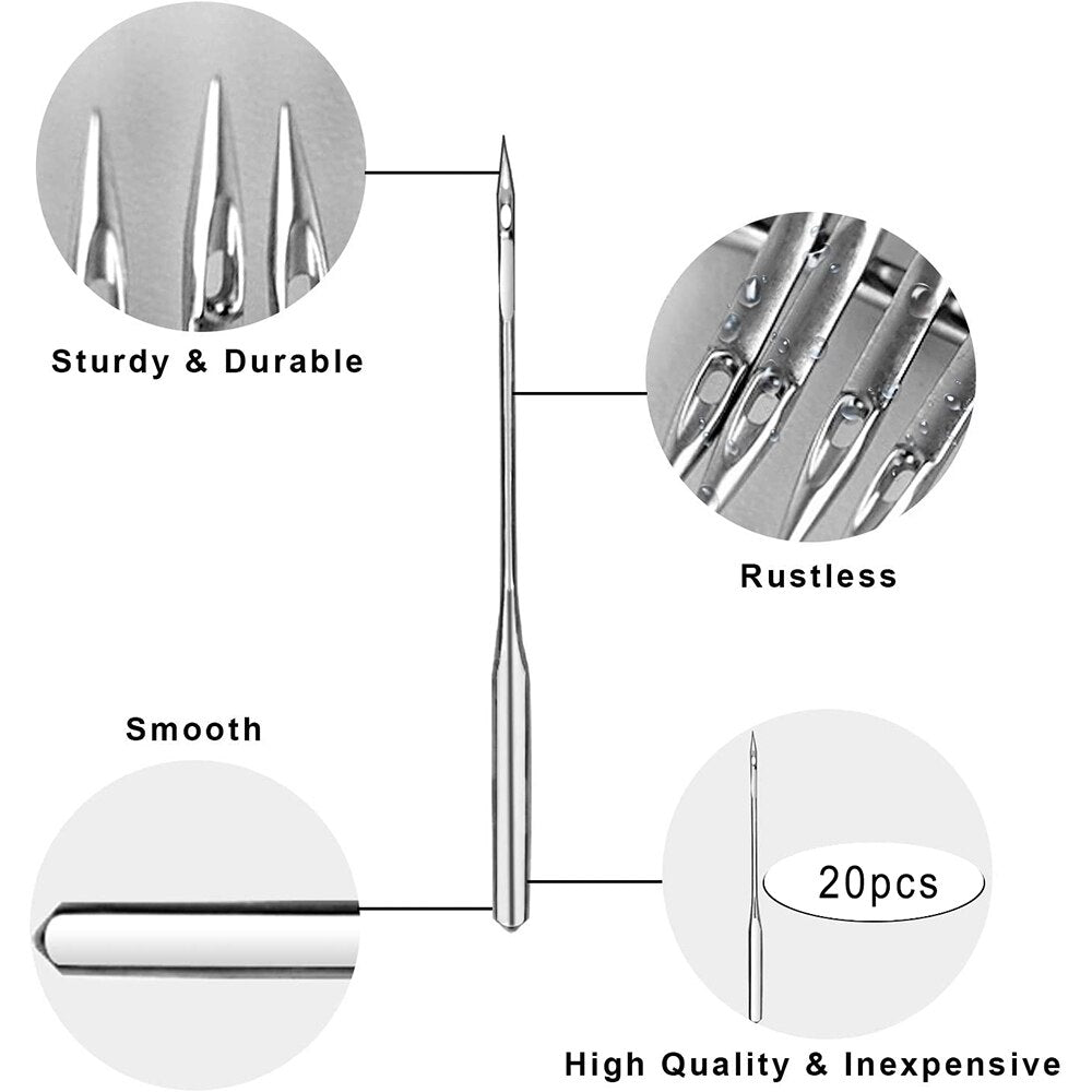 20pcs Sewing Machine Needles Jeans Universal Regular Point