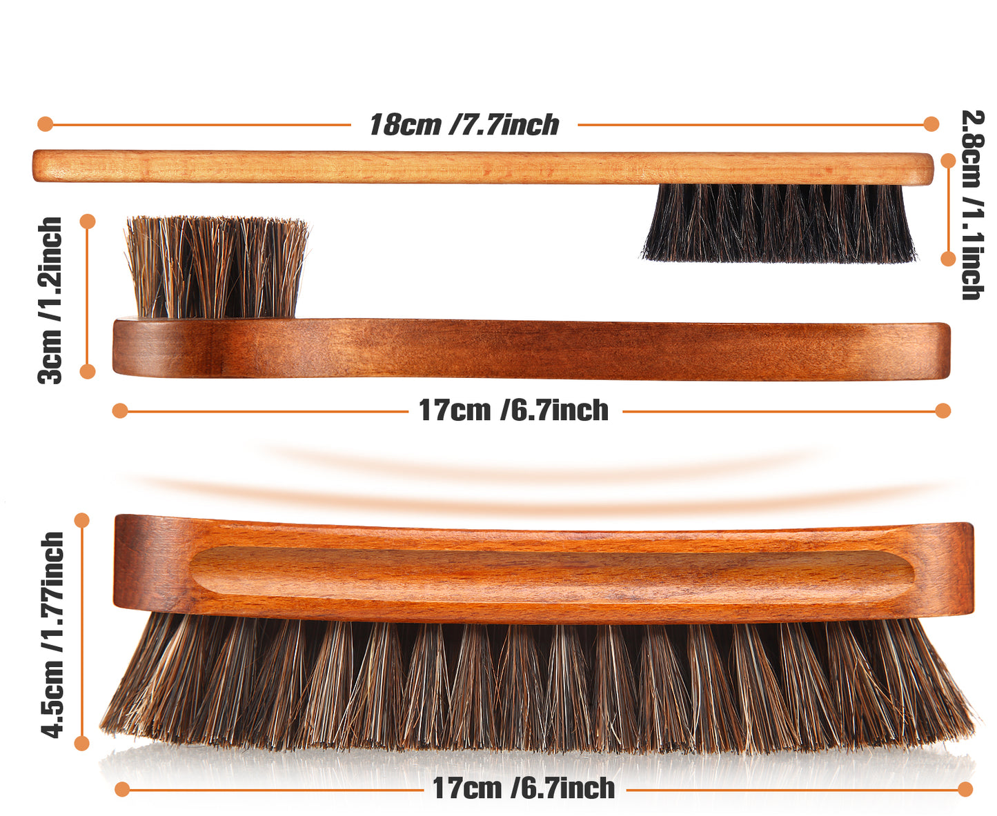 Horsehair Gloss shoe brush Kit Polishing Applicator