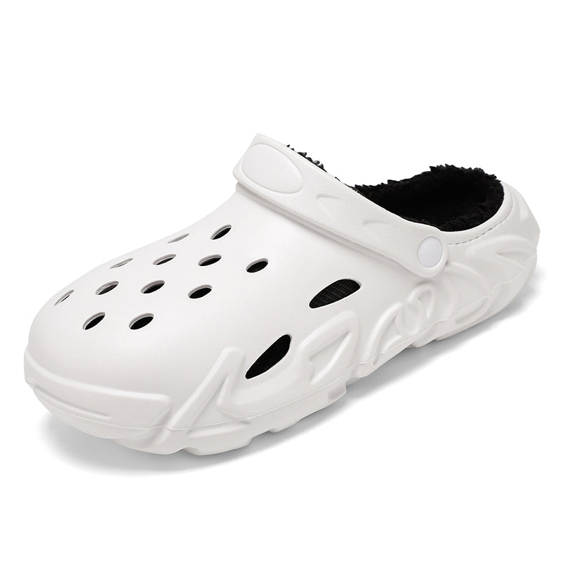 Winter Plush Fur Clogs Men Slippers Warm Furry Slippers