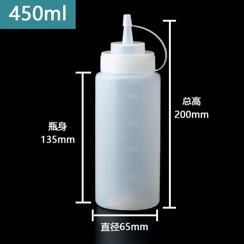 Large Squeeze Condiment Bottles with Nozzles