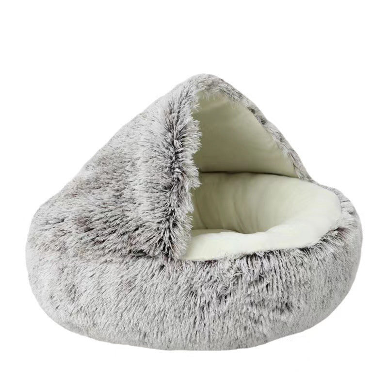 Cat Bed Pet Mattress Warm Soft Plush Pet Bed with Cover Round Cat Dog