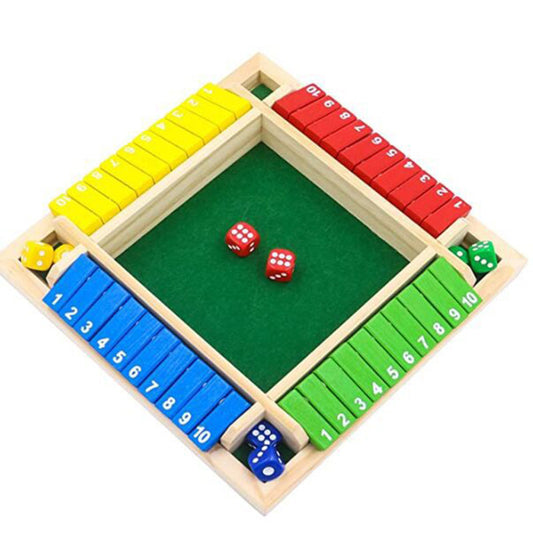 Deluxe Four Sided 10 Numbers Shut The Box Board Game