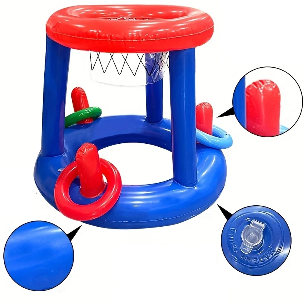 1pc Blue Inflatable Basketball Rack With Rings