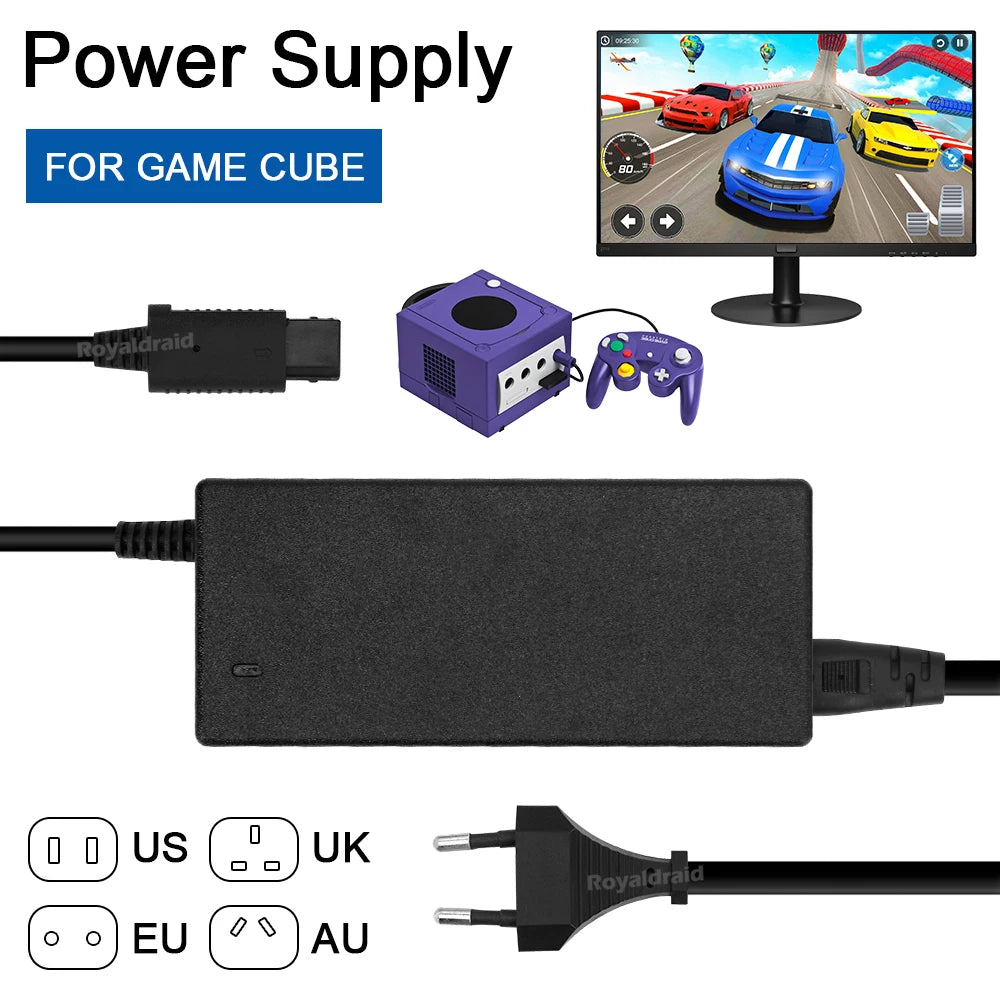 EU Plug AC Adapter Power Supply for Nintend GameCube