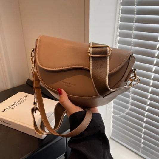 Women Vintage Solid Color Flap Small Bag