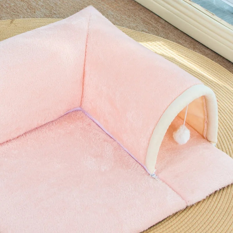 Cat Tunnel Bed Universal Detachable Warm Cat House