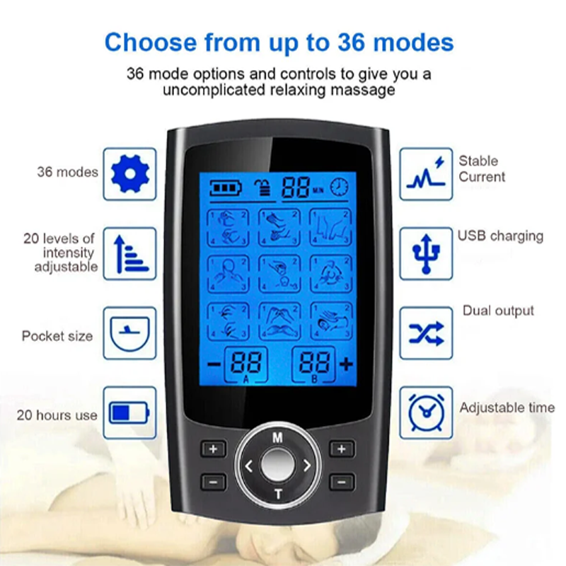 Tens Muscle Stimulator 36-Mode Electric EMS Acupuncture Body Massage
