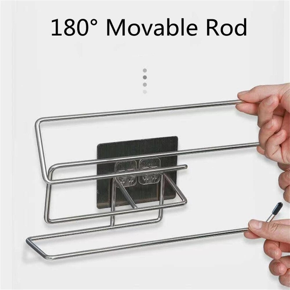 2PCS Kitchen Paper Towel Holder Adhesive Toilet Paper Rack
