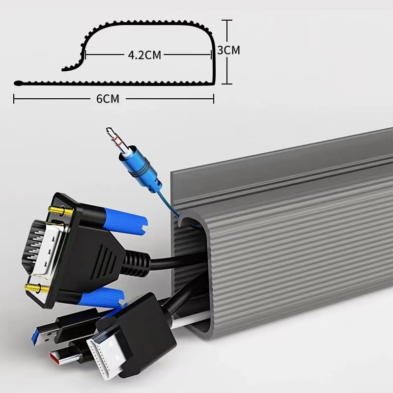 Channel Desk Cable Organizer No Drilling Under Desk Management Tray